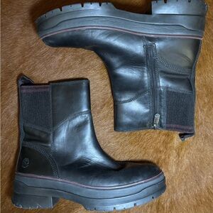 Timberland Black Leather Ankle Boots